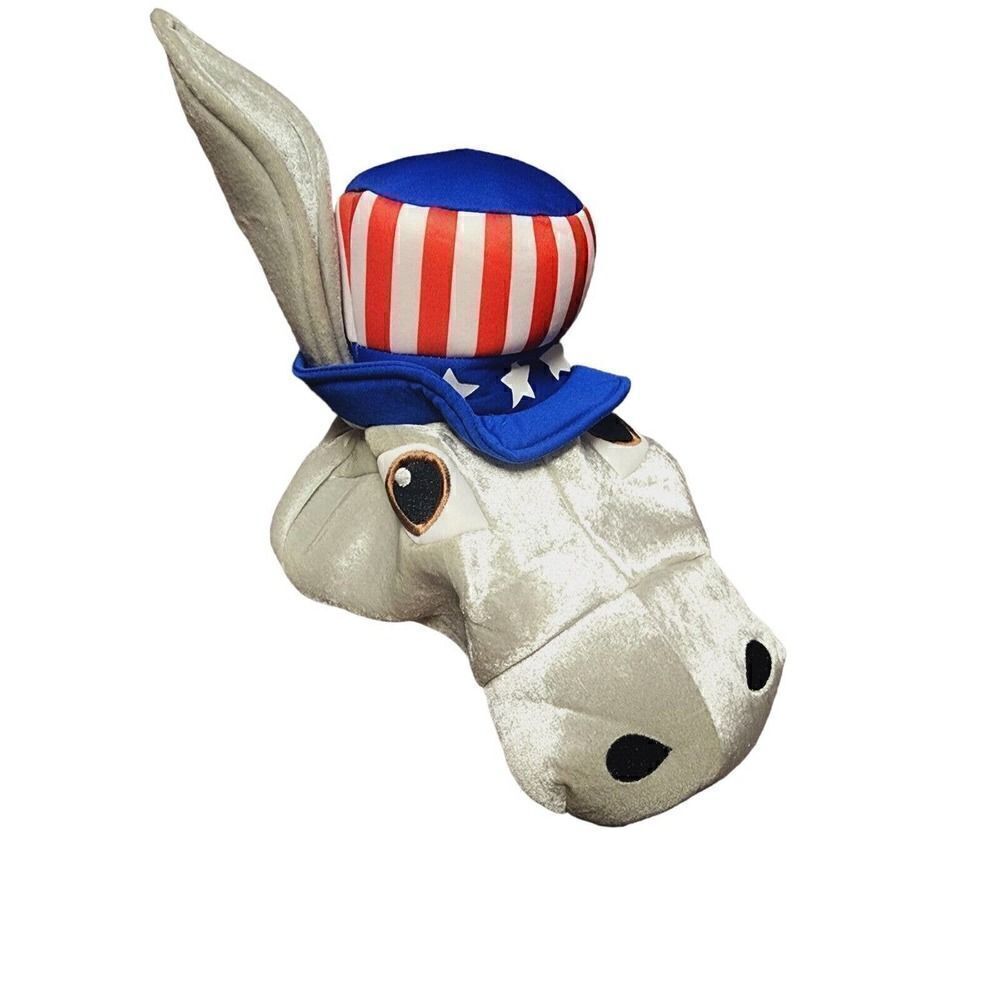 Costumes USA Patriotic Donkey Hat Democrats Foam Plush American Flag Election